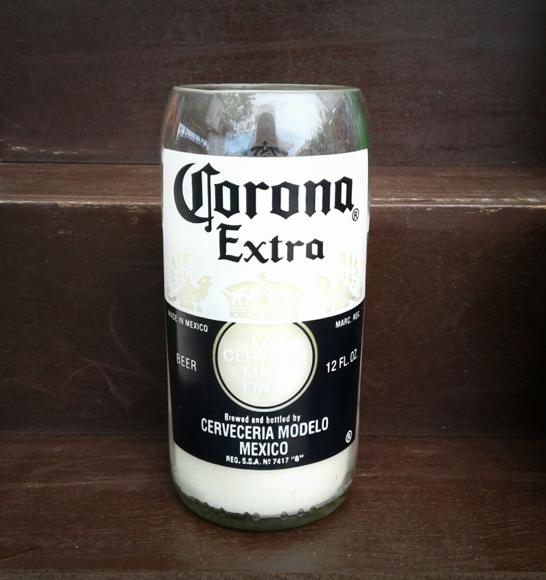 Custom Soy Upcycled Beer Bottle Container Candle-CORONA Extra La Cerveza