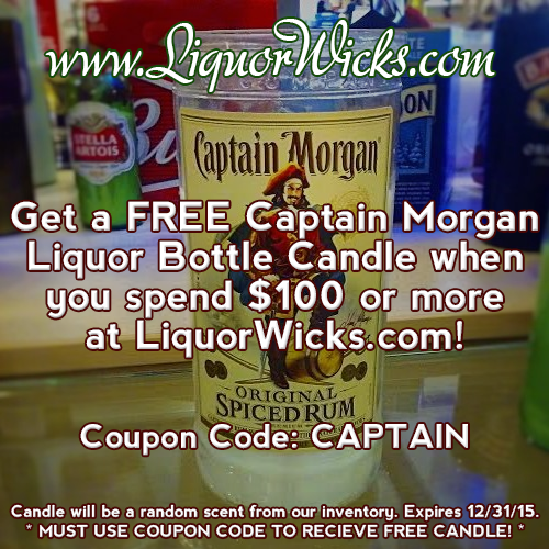 free captain morgan liquor bottle candles