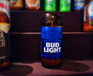 Bud Light Beer Bottle Candle by LiquorWicks